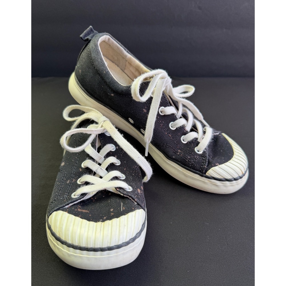 Keen Elsa Sneakers Womens 8 Black Canvas Low Top Lace Up Gorpcore Casual Walking